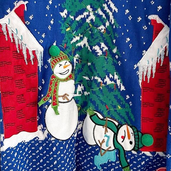 NWT Jolly Sweaters Murderous Snowman Ugly Christmas Sweater Xmas Holiday XL - Picture 3 of 15